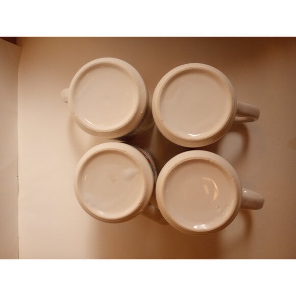 SET OF 4 VINTAGE GOOSE MUG GOOSE WITH BOW TIE FLOWERS Coffee Cups - Picture 2 of 4